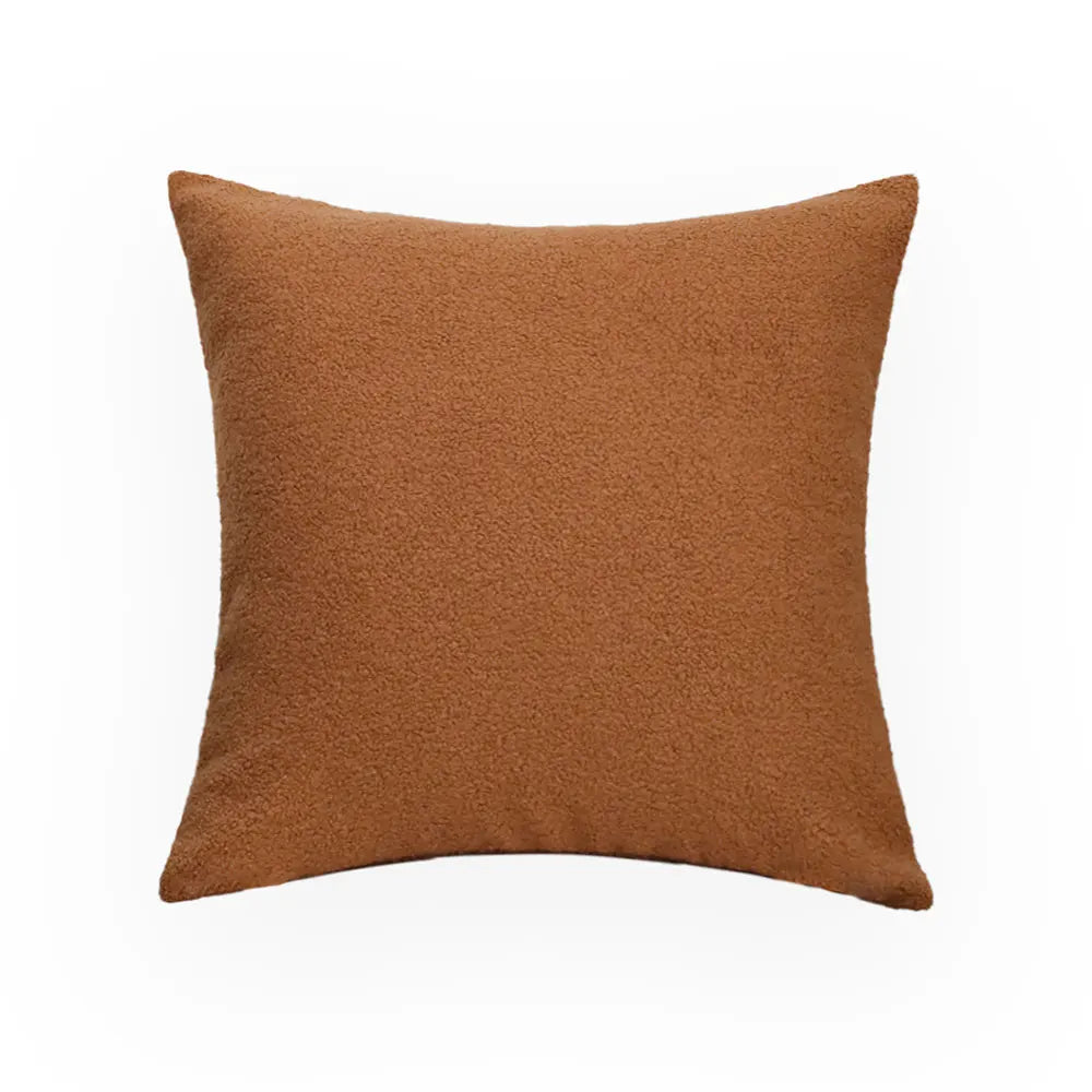 Faux Fur Teddy Cushion Cover — Cozy Textured Throw Pillow