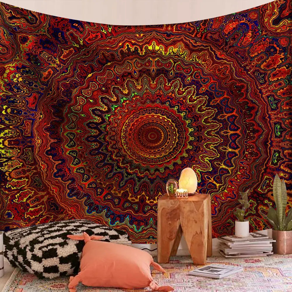 Boho Mandala Wall Tapestry — Large Cotton Wall Hanging