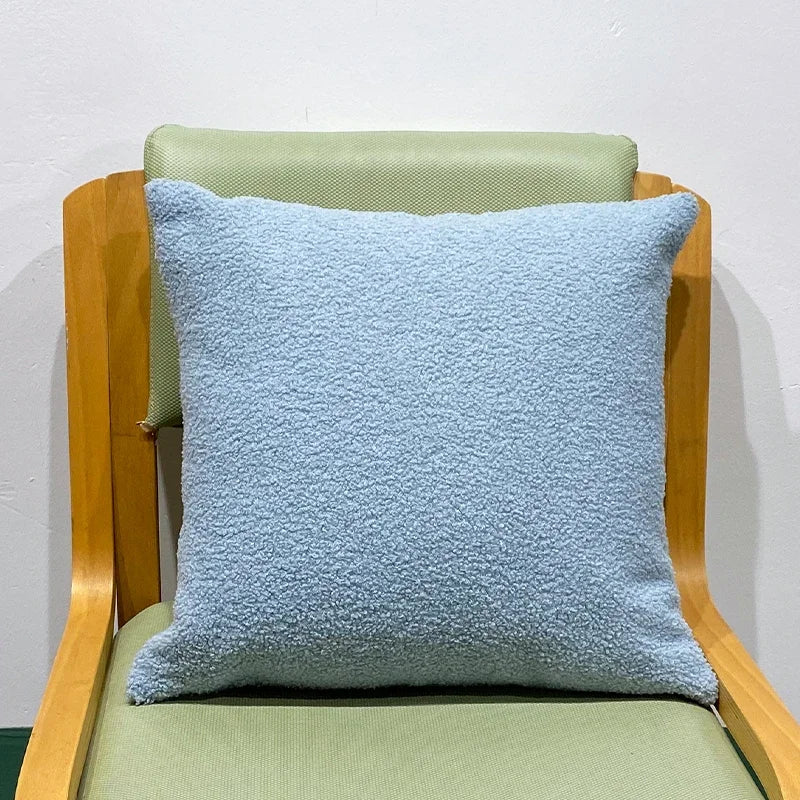 Faux Fur Teddy Cushion Cover — Cozy Textured Throw Pillow