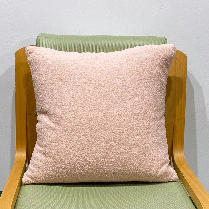 Faux Fur Teddy Cushion Cover — Cozy Textured Throw Pillow