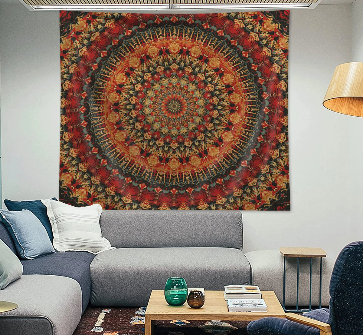Boho Mandala Wall Tapestry — Large Cotton Wall Hanging
