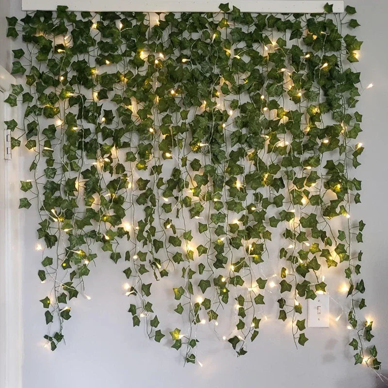 Faux Ivy Leaf Garland — Hanging Greenery Vine Decor
