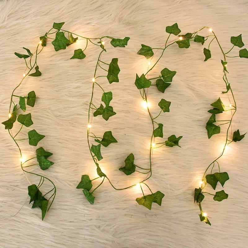 Faux Ivy Leaf Garland — Hanging Greenery Vine Decor