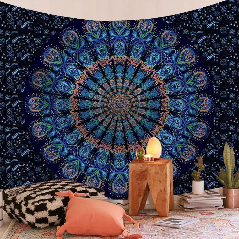 Boho Mandala Wall Tapestry — Large Cotton Wall Hanging