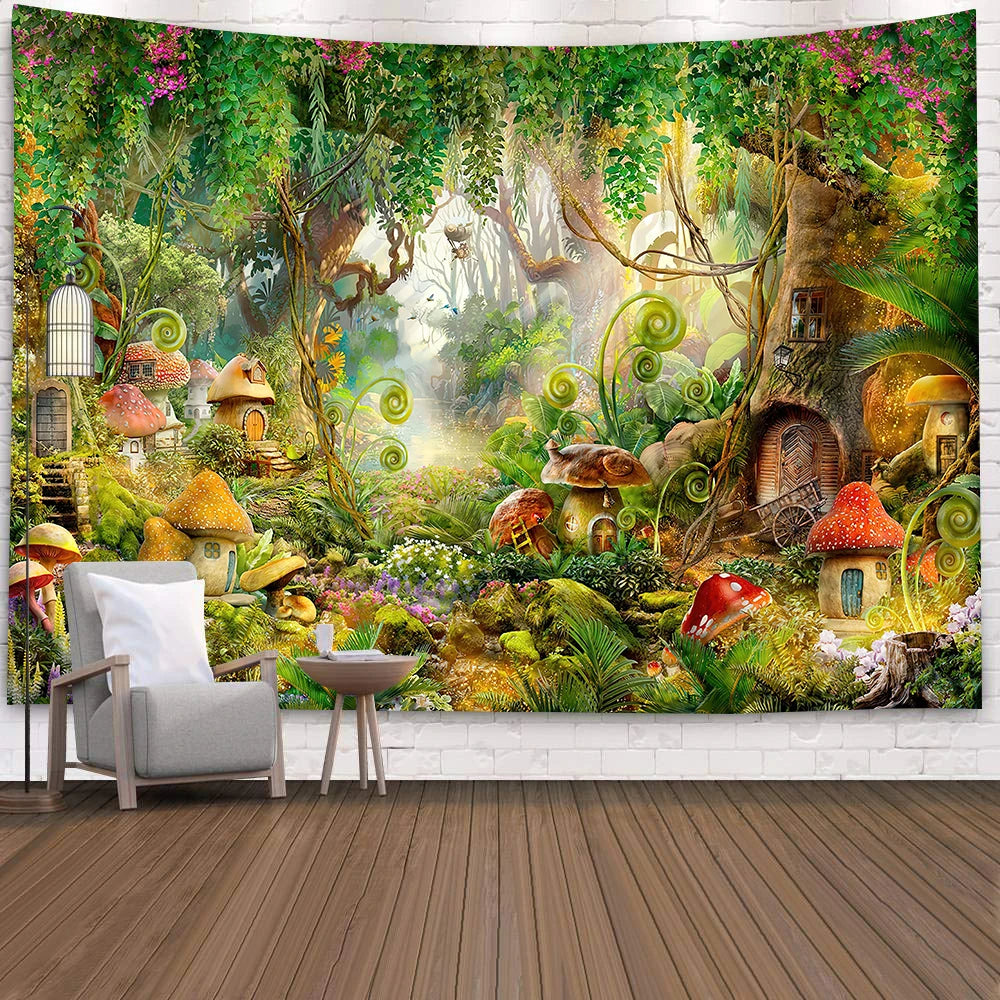 Boho Mandala Wall Tapestry — Large Cotton Wall Hanging