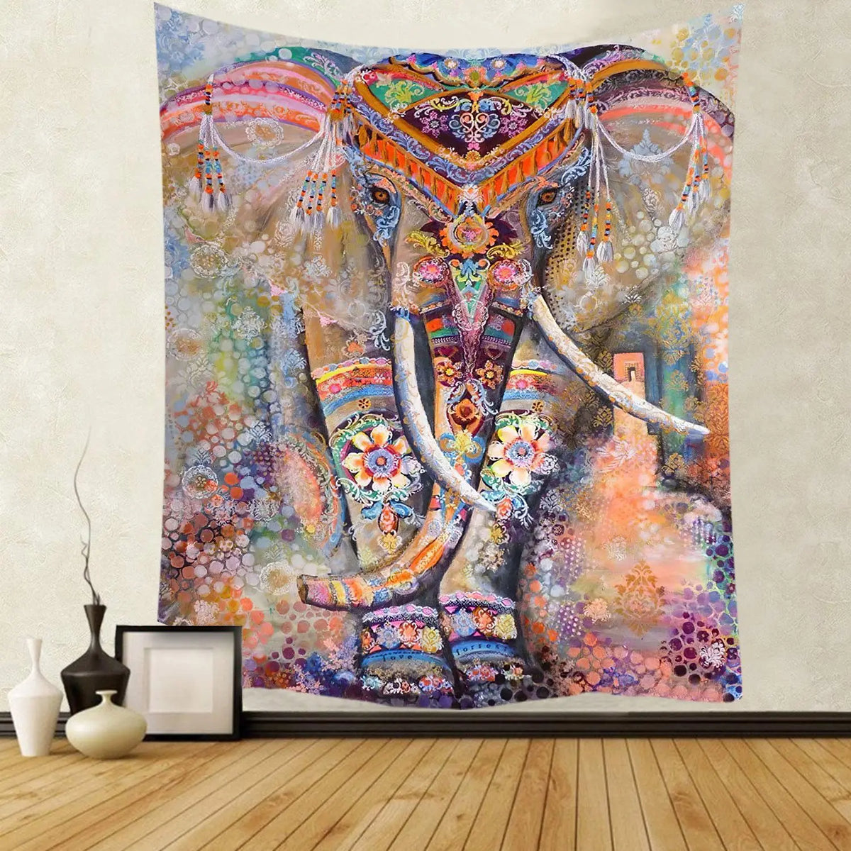 Boho Mandala Wall Tapestry — Large Cotton Wall Hanging