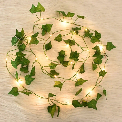 Faux Ivy Leaf Garland — Hanging Greenery Vine Decor