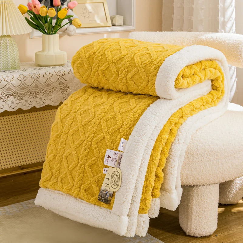 Sherpa Fleece Throw Blanket — Warm Cozy Sofa & Bed Throw