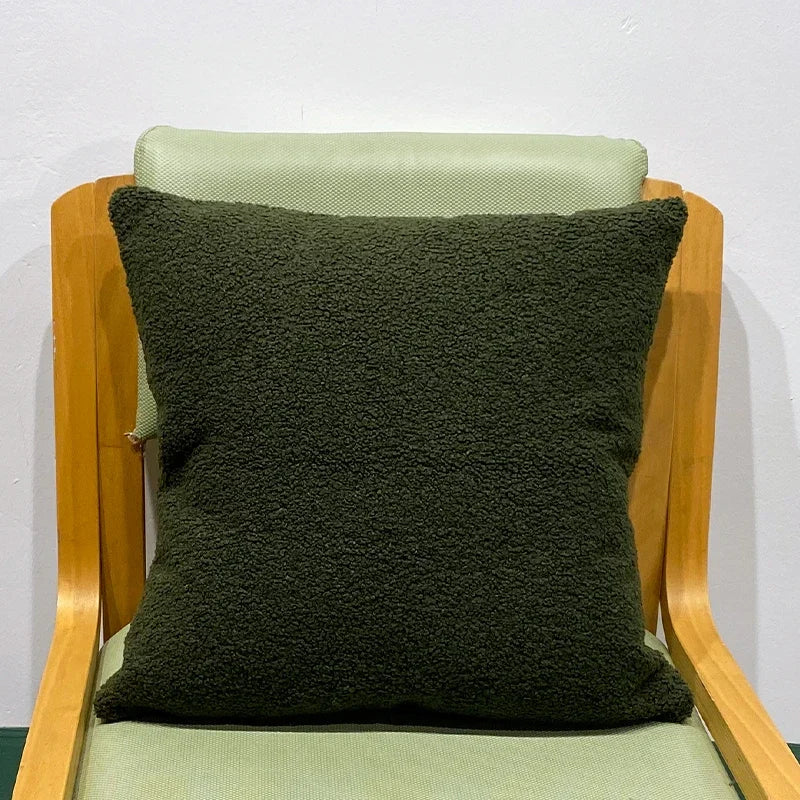 Faux Fur Teddy Cushion Cover — Cozy Textured Throw Pillow