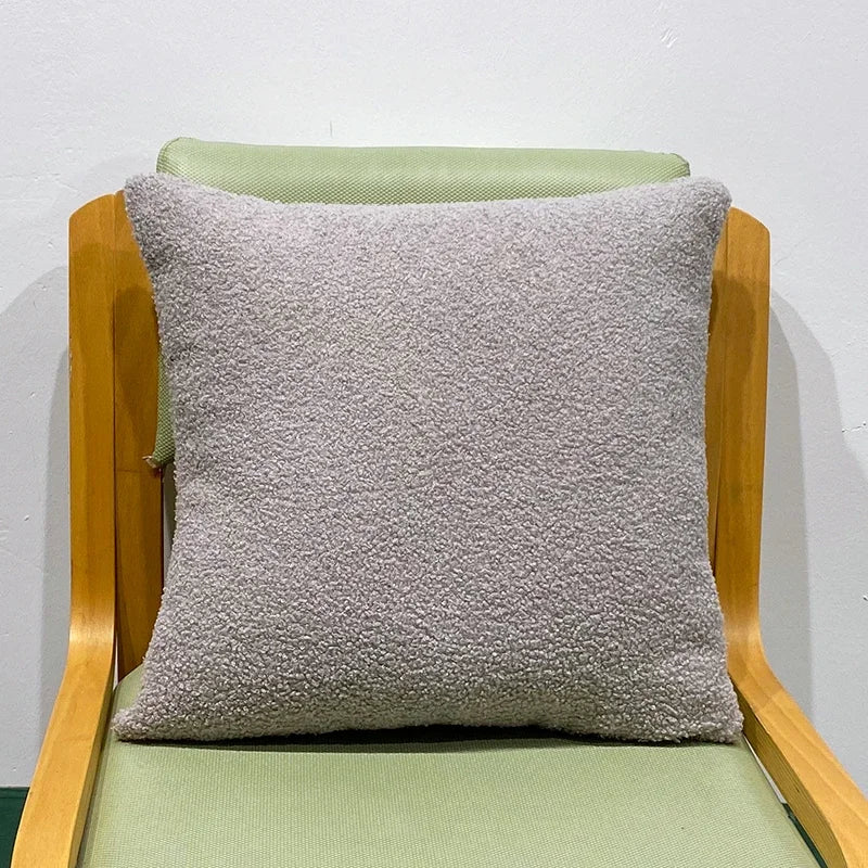 Faux Fur Teddy Cushion Cover — Cozy Textured Throw Pillow