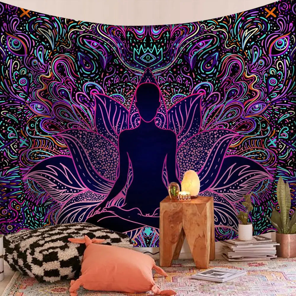 Boho Mandala Wall Tapestry — Large Cotton Wall Hanging