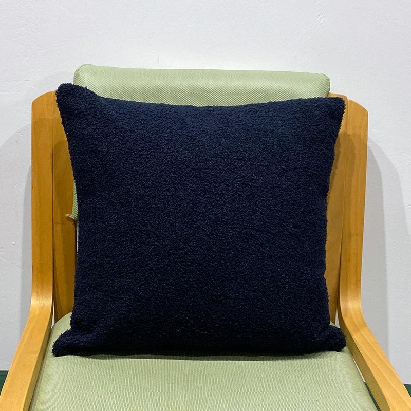 Faux Fur Teddy Cushion Cover — Cozy Textured Throw Pillow