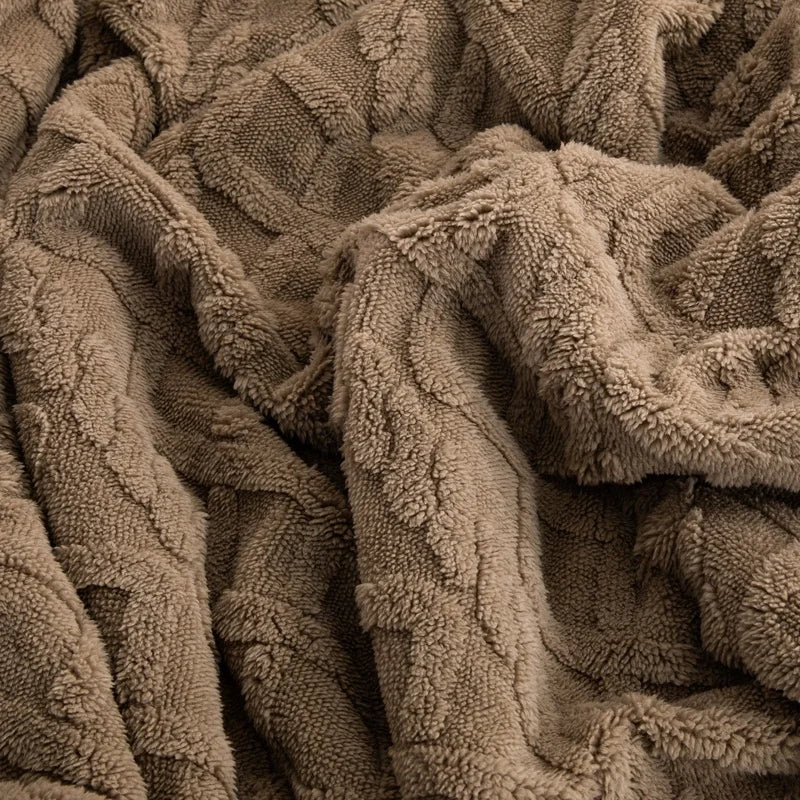 Sherpa Fleece Throw Blanket — Warm Cozy Sofa & Bed Throw
