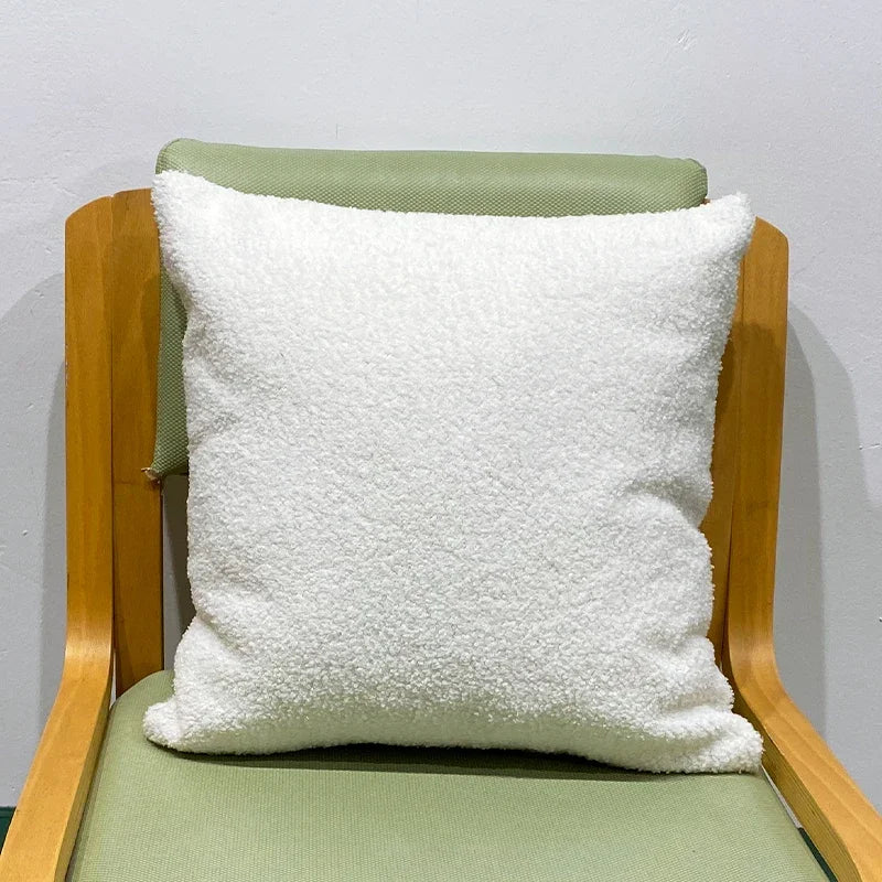 Faux Fur Teddy Cushion Cover — Cozy Textured Throw Pillow