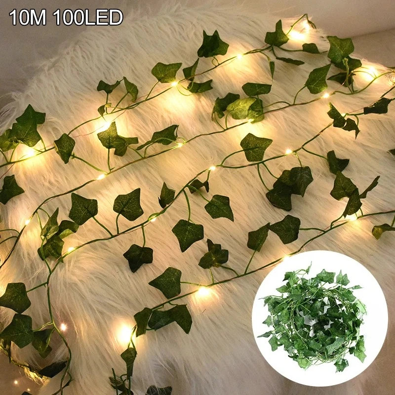 Faux Ivy Leaf Garland — Hanging Greenery Vine Decor